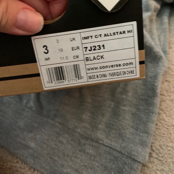 COPY - sold Infant converse black new with tags - Picture 3 of 4